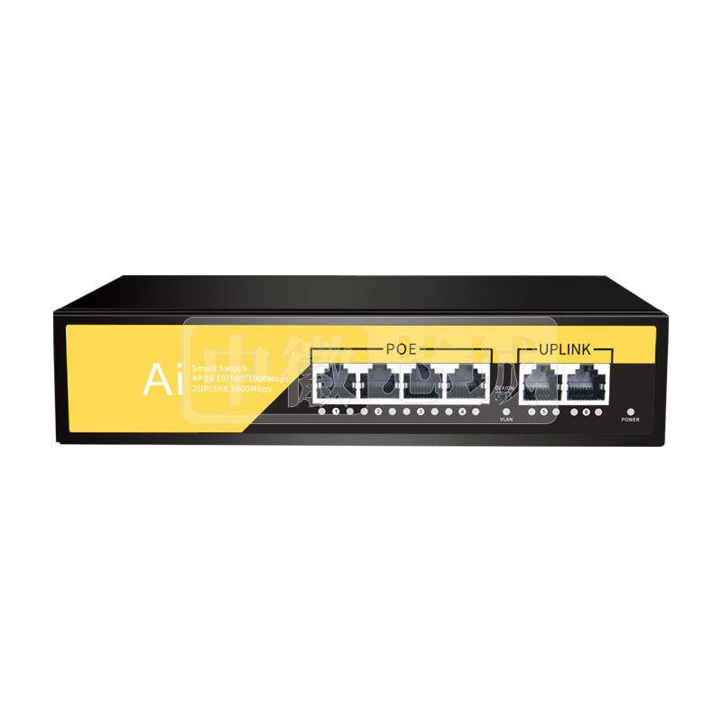 迅锐捷  全千兆4口POE+2口上联 交换机 DJA-04G20GB