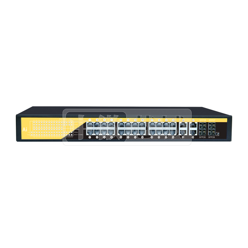 迅锐捷 24口1U机架全千兆标准POE交换机 DJA-24G44GB